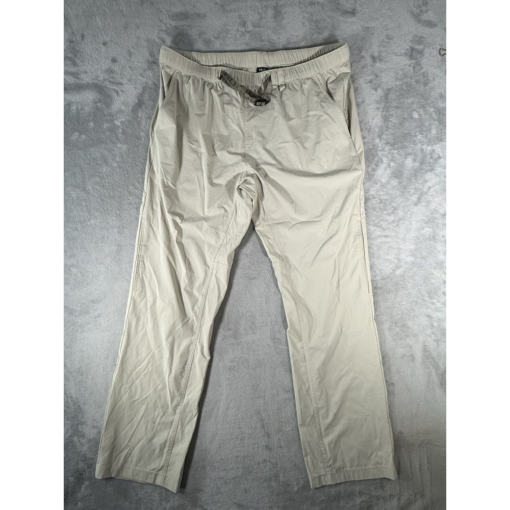 Huk Pants Mens 2XL Beige Creekbed Performance Fishing Outdoor Belted Nylon Blend